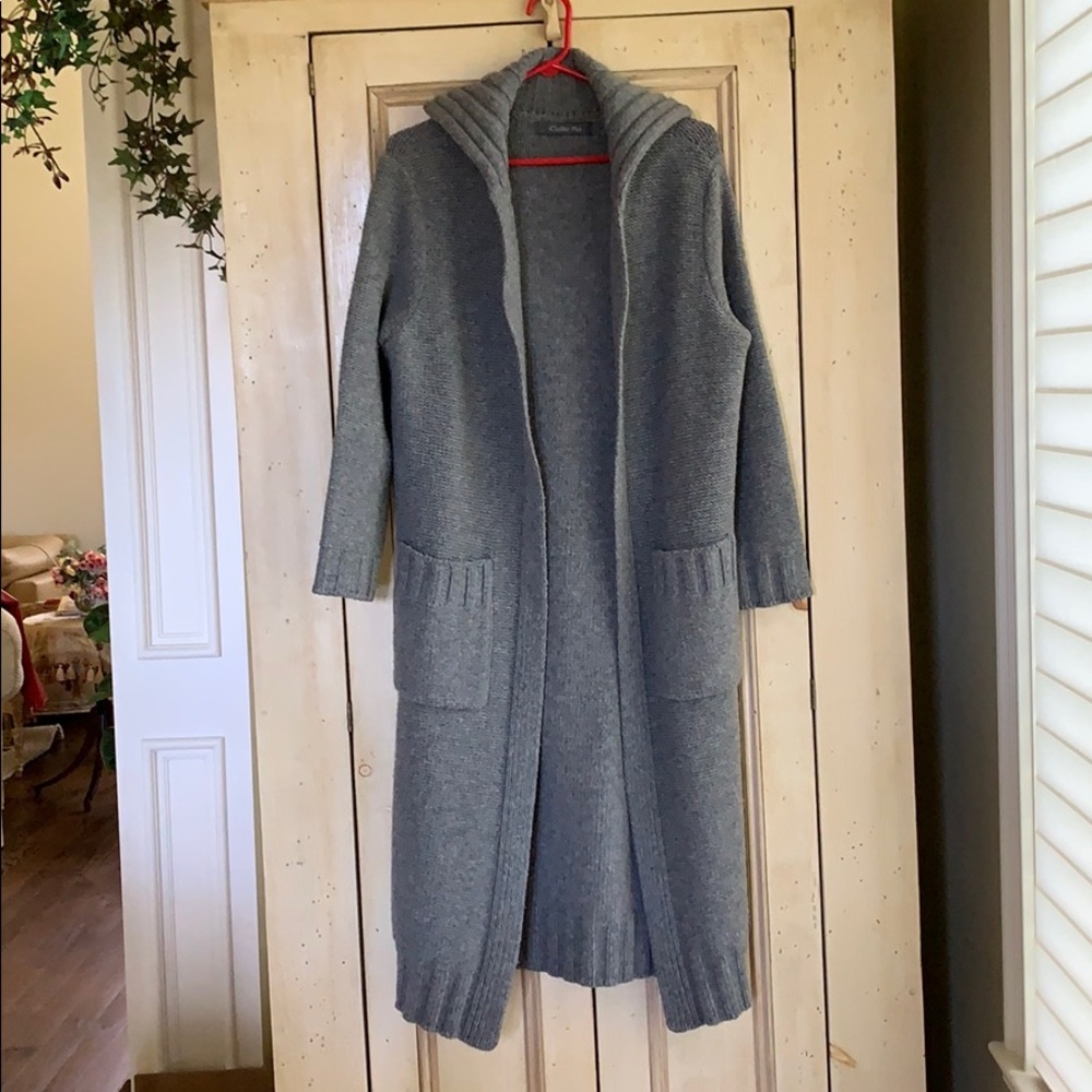 Grey LongCardigan 100% Wool by Colle Poi